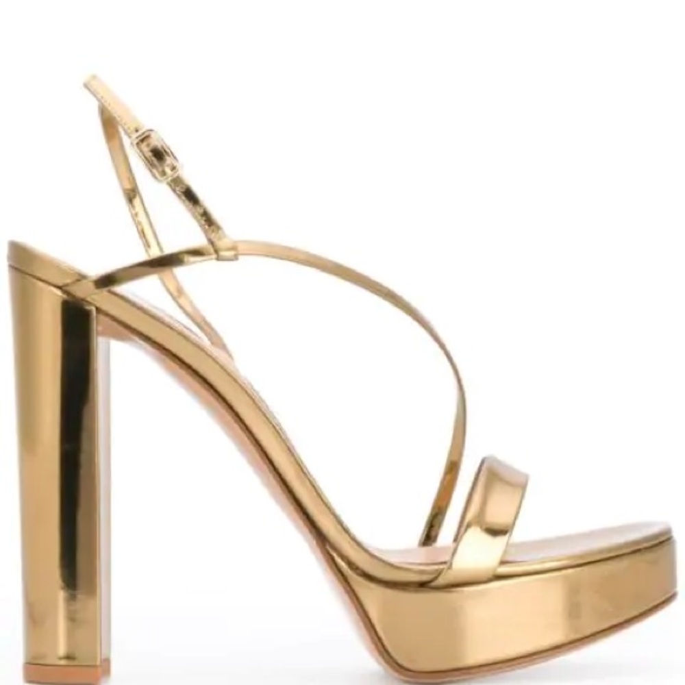 Gianvito Rosi- KIMBERLY STRAPPY SANDAL HEELS IN GOLD 39.5 / US 9.5 - Picture 3 of 8